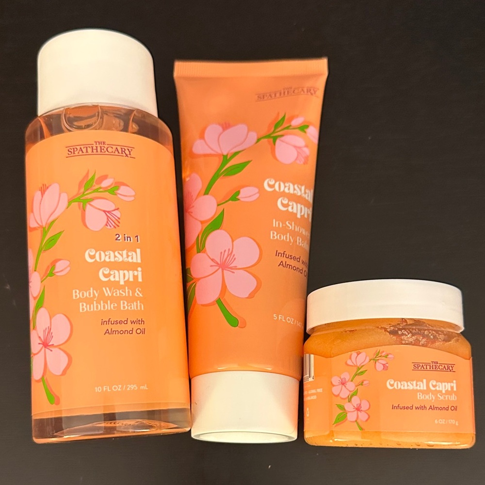 The Spathecary Coastal Capri Body Wash Body Butter Body Scrub set bundle